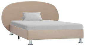 Estrutura de cama 100x200cm couro artificial cappuccino