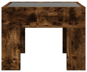 Mesa de cabeceira c/ LED Infinity 40x40x30 cm carvalho fumado