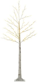 HOMCOM Árvore Sintética Altura 150cm com 120 Luzes LED IP44 Ajustável em 3 Modos Ramos Flexíveis e Base de Candeeiro Árvore de Decoração de Natal para Interiores 20x20x150cm Branco