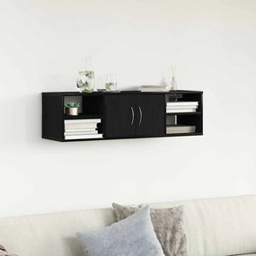 Prateleira montada na parede vidaXL Carvalho Preto 140x41x75 cm Madeira de Engenharia