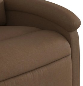 Poltrona reclinável massagens tecido castanho