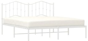 Estrutura de cama com cabeceira 183x213 cm metal branco