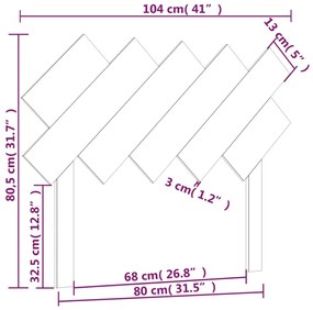 Cabeceira de cama 104x3x80,5 cm pinho maciço