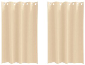 Cortinas com cortinas 2 pcs Creme 175 x 140 cm Poliéster