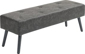 HOMCOM Banco de Pé de Cama Multifuncional Clássico Banco Dormitório com Pés de Madeira e Assento Acolchoado 114x38x42 cm Cinza | Aosom Portugal