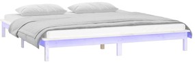 Estrutura de cama c/ LED 140x190 cm branco