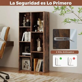 Estante sala, escritório com 7 cubos 49,5 cm x 23 cm x 106 cm vertical ou horizontal Castanho