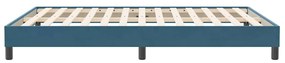 Estrutura de cama sem colchão 140x210 cm veludo azul-escuro