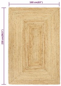 Tapete artesanal em juta natural 160x230 cm