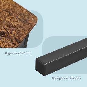 Conjunto de 2 Cadeiras de sala de jantar, estrutura em metal 36 x 46,6 x 87,1 cm Castanho vintage-preto 