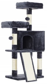 Árvore para gatos FEANDREA, Condomínio para gatos 115 cm, Rampa para arranhar, Cinza esfumaçado PCT141G01
