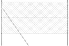 Conjunto de Postes de Cerca Prateado 1.2 x 10 m Aço galvanizado