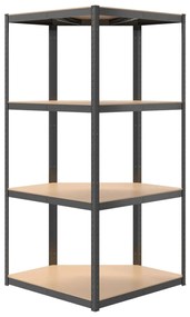 Estante 4 prateleiras 2 pcs derivados de madeira/aço antracite