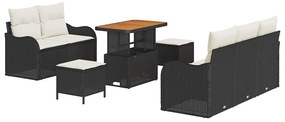 Conjunto de Sofá para Jardim com 8 Peças e Almofadas - Polirattan Pret