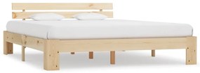 Estrutura de cama com cabeceira 160x200 cm pinho maciço