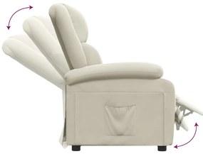 Poltrona reclinável veludo cor creme