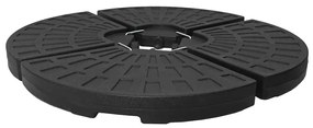 Base de guarda-sol em forma de ventoinha 4 pcs preto