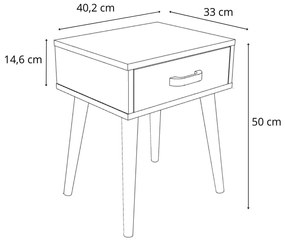 Mesa de cabeceira LUNA branca