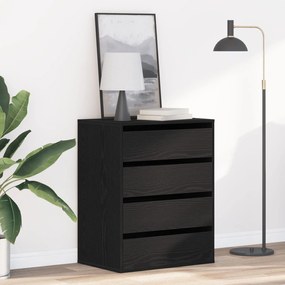 Cômoda vidaXL Preto Carvalho 60x41x76 cm Madeira Derivada