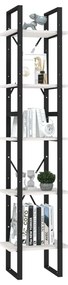 Estante com 5 prateleiras 40x30x175 cm madeira de pinho branco