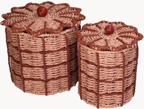 Cestos de arrumação artesanais Clara, conjunto de 2