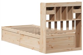 Cama sem colchão 75x190 cm madeira de pinho maciça
