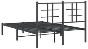 Estrutura de cama com cabeceira 120x200 cm metal preto