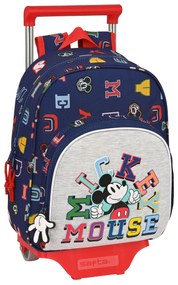 Mochila Escolar com Rodas Mickey Mouse Clubhouse Only One Azul Marinho (28 X 34 X 10 cm)