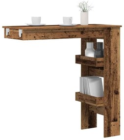 vidaXL Mesa de bar de parede madeira antiga 102x45x103,5 cm