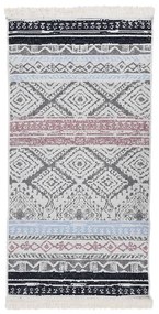 vidaXL Tapete 100x200 cm algodão rosa e ciano