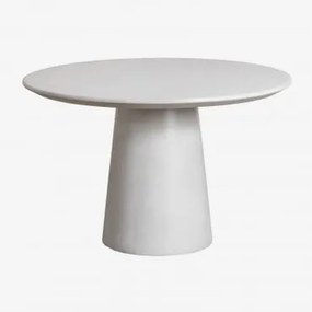 Mesa De Jantar Redonda Em Cimento (ø120 Cm) Noemi Cinzento Areia - Sklum