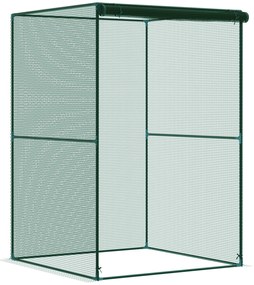 Outsunny Estufa para Cultivo de Plantas com Porta Enrolável e Estrutura de Aço para Jardim Varanda Pátio 120x120x180 cm Verde