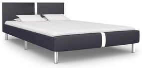 vidaXL Estrutura de cama sem colchão 135x190 cm couro artificial preto