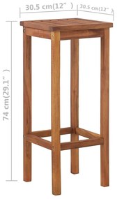 Conjunto mesa e cadeiras de bar 3 pcs madeira de acácia maciça