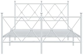 Estrutura de cama com cabeceira e pés 120x190 cm metal branco