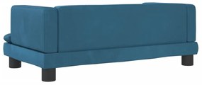 Sofá infantil 80x45x30 cm veludo azul