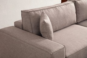 Sofá-Cama de Canto Pırlo – Castanho – 260x78x170 cm