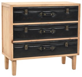 Armário com gavetas madeira de abeto maciça 80x36x75 cm