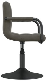 Cadeiras de jantar giratórias 6 pcs veludo cinzento-escuro