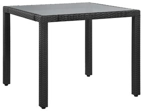 5 pcs conjunto de jantar para jardim vime PE preto