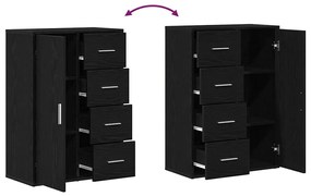 Buffets 2 pcs Carvalho Preto 60x31x84 cm Madeira Engenharia