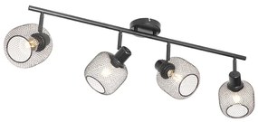 Ponto industrial preto 4-light - Bliss Mesh Industrial