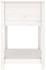 Vaso/floreira com prateleira 82,5x54x81 cm pinho maciço branco