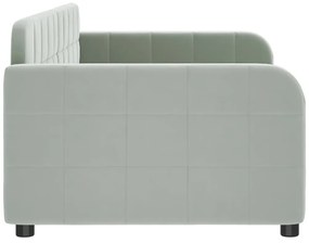 Sofá-cama 90x190 cm veludo cinzento-claro