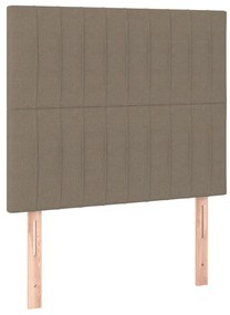 Cama box spring + colchão/LED 90x190cm tecido cinza-acastanhado