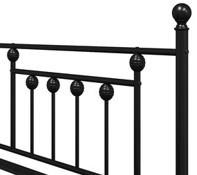 Estrutura de Daybed com Cama Extra VidaXL Preta 90x190 cm Aço