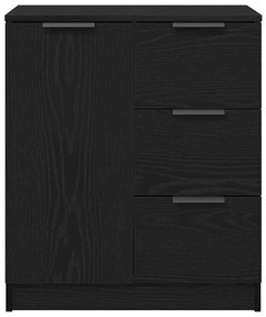 Buffet de Carvalho Preto vidaXL 60x30x70 cm Feito de Madeira Ingenerad