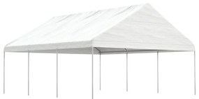 Gazebo com telhado 6,69x5,88x3,75 m polietileno branco