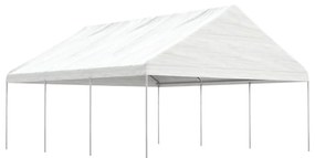 vidaXL Gazebo com telhado 6,69x5,88x3,75 m polietileno branco