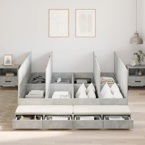 vidaXL Estrado de Cama Cinzento Concreto 180x200 cm